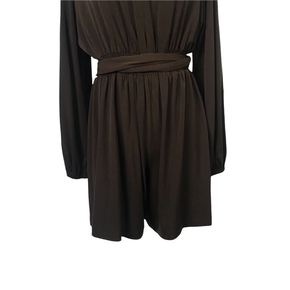 Muse Exclusively for Boston Proper Brown Long Sleeve Knit Romper. - Picture 4 of 11